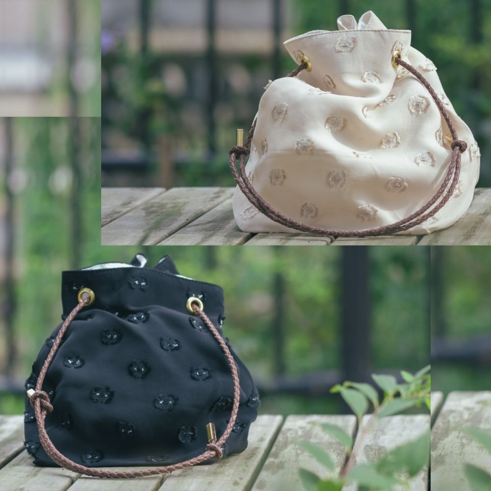 Charrm ｜ Flower motif  kinchaku bag